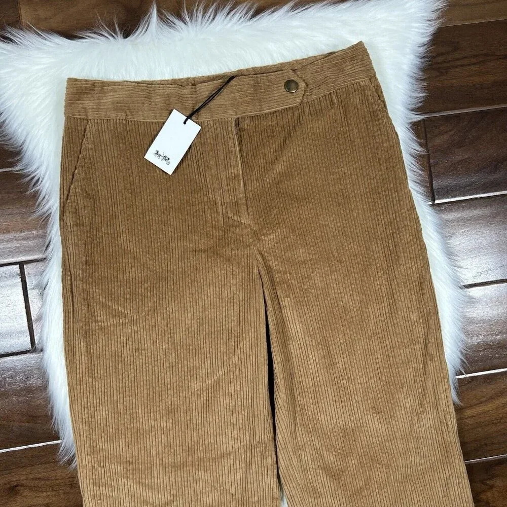 Coach Women's Size 10 Peanut Brown‎ Corduroy Trouser Pants